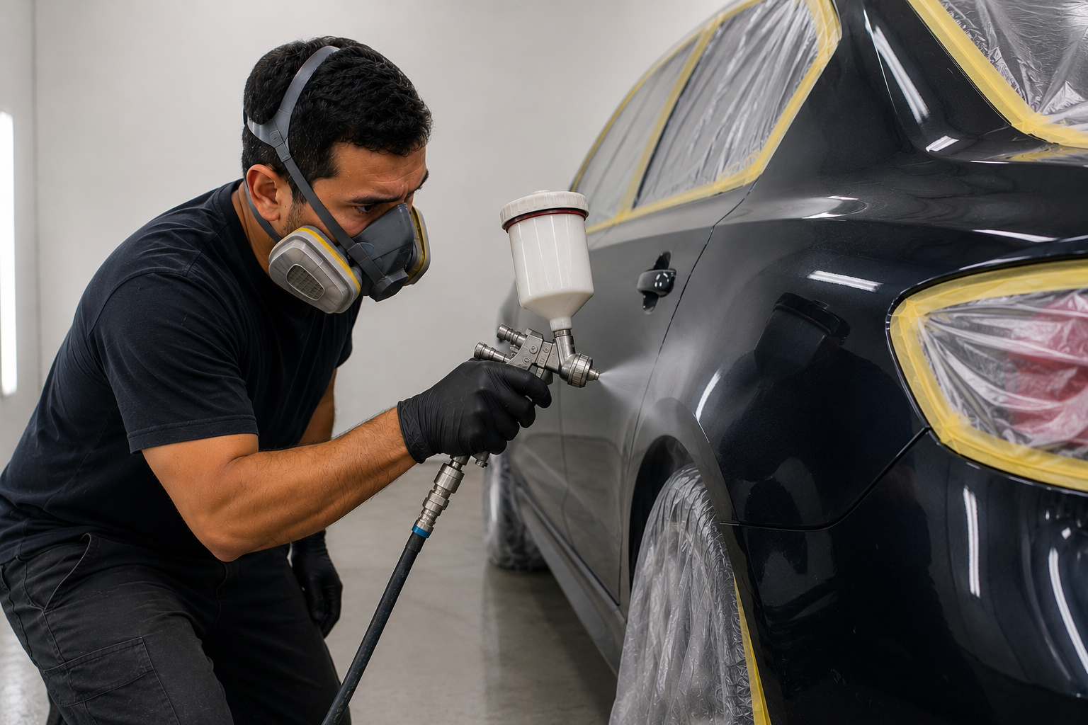 Pintura automotiva com acabamento brilhante